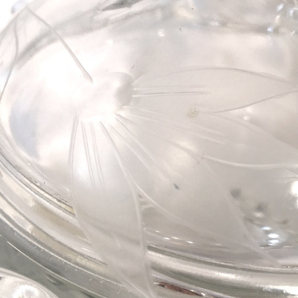Vintage Heisy Clear Lariat Style Glass Crystal Bowl & Lid 8"x9" - Picture 4 of 9